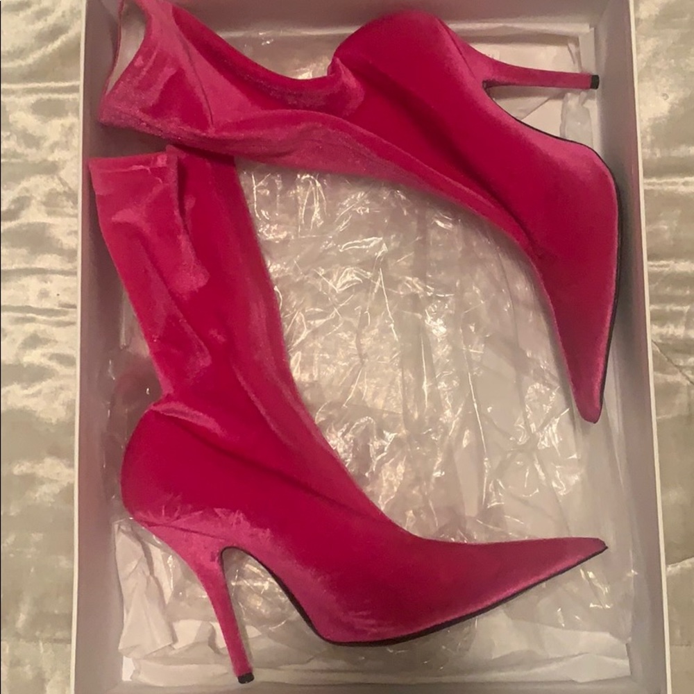 Balenciaga Knife Boots - Pink Velvet sz 38 - Picture 7 of 9